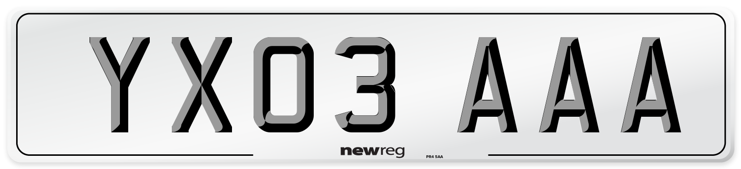 YX03 AAA Number Plate from New Reg